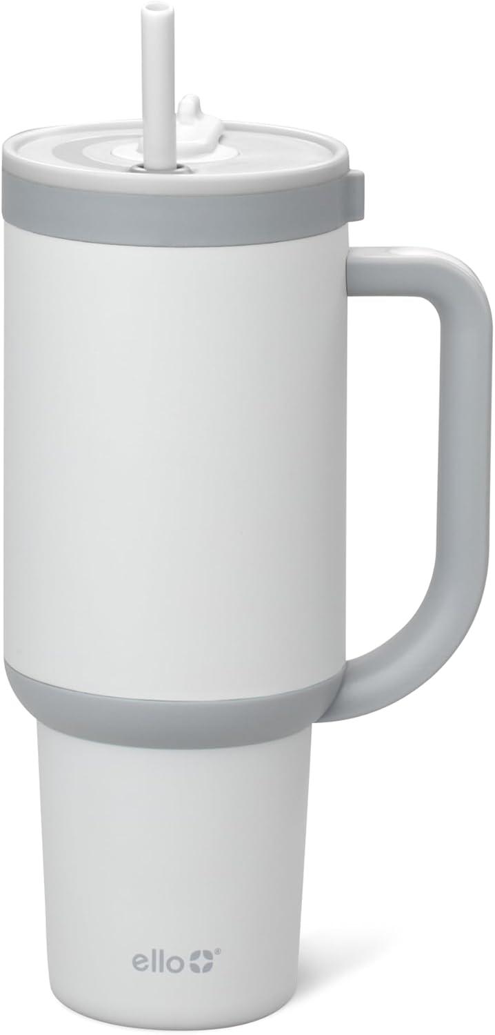 imageEllo Oasis 40oz Stainless Steel Water Bottle  Flower QuiltGrayscale