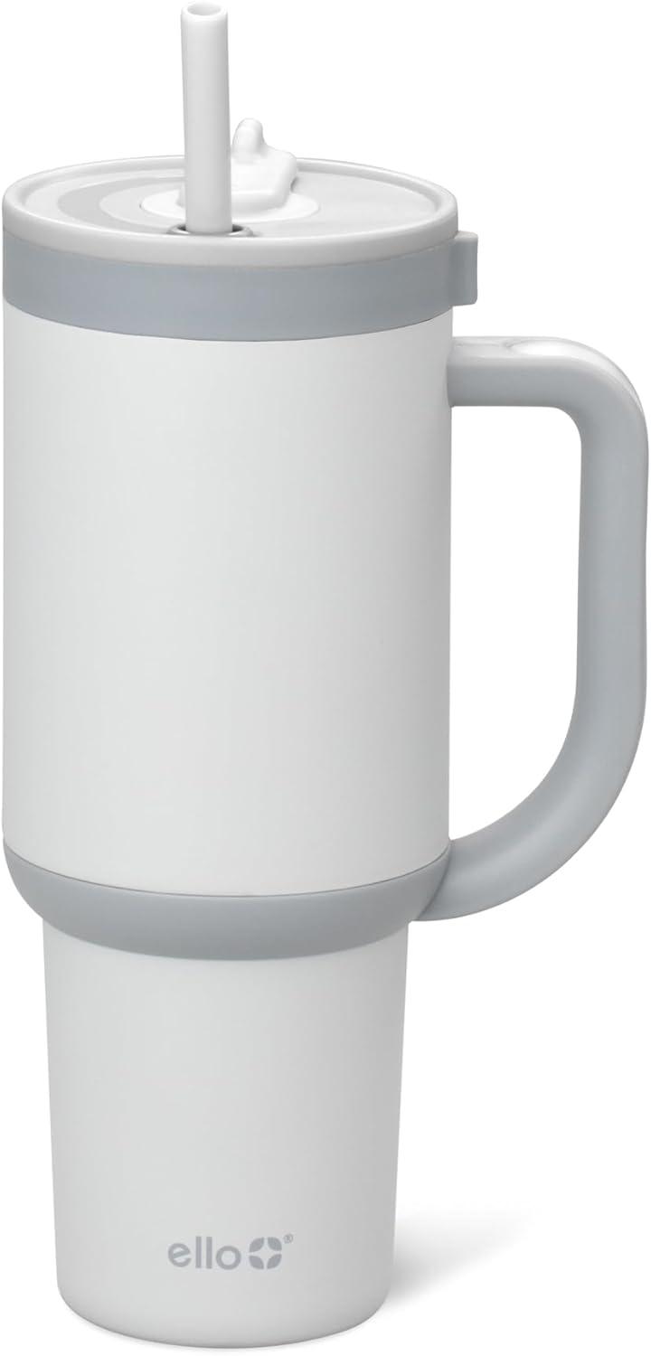 imageEllo Oasis 40oz Stainless Steel Water Bottle  Flower QuiltGrayscale