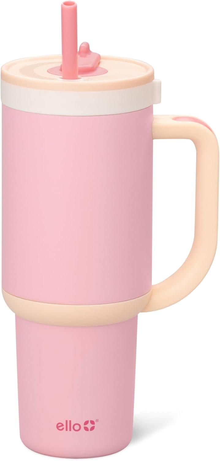 imageEllo Oasis 40oz Stainless Steel Water Bottle  Flower QuiltSunrise Glow