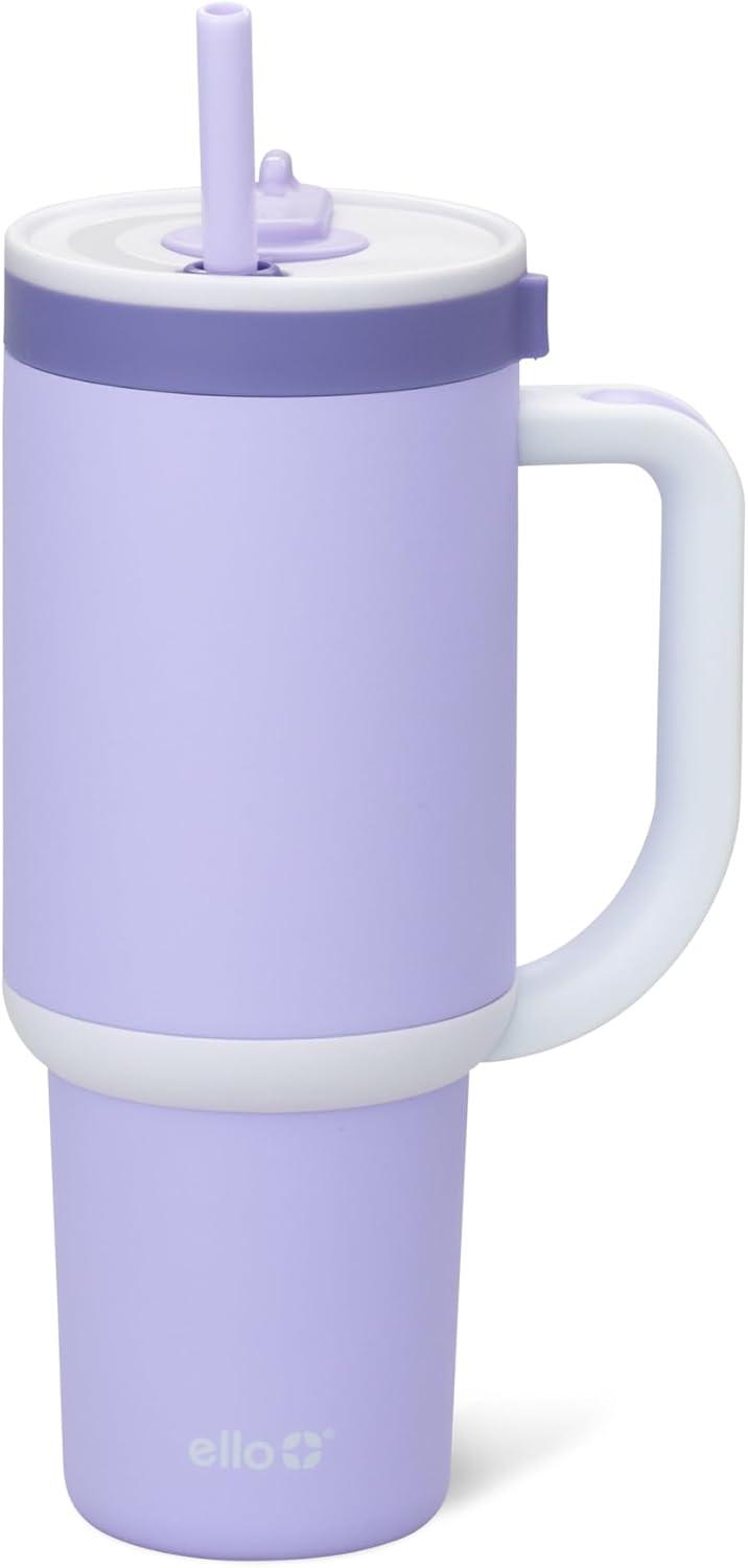 imageEllo Oasis 40oz Stainless Steel Water Bottle  Flower QuiltTwilight Blush