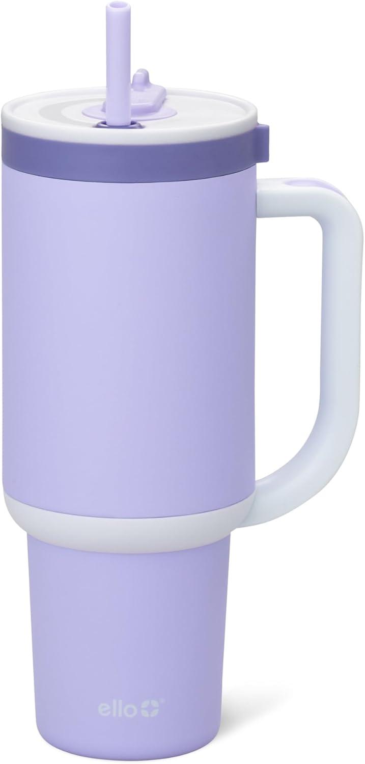 imageEllo Oasis 40oz Stainless Steel Water Bottle  Flower QuiltTwilight Blush