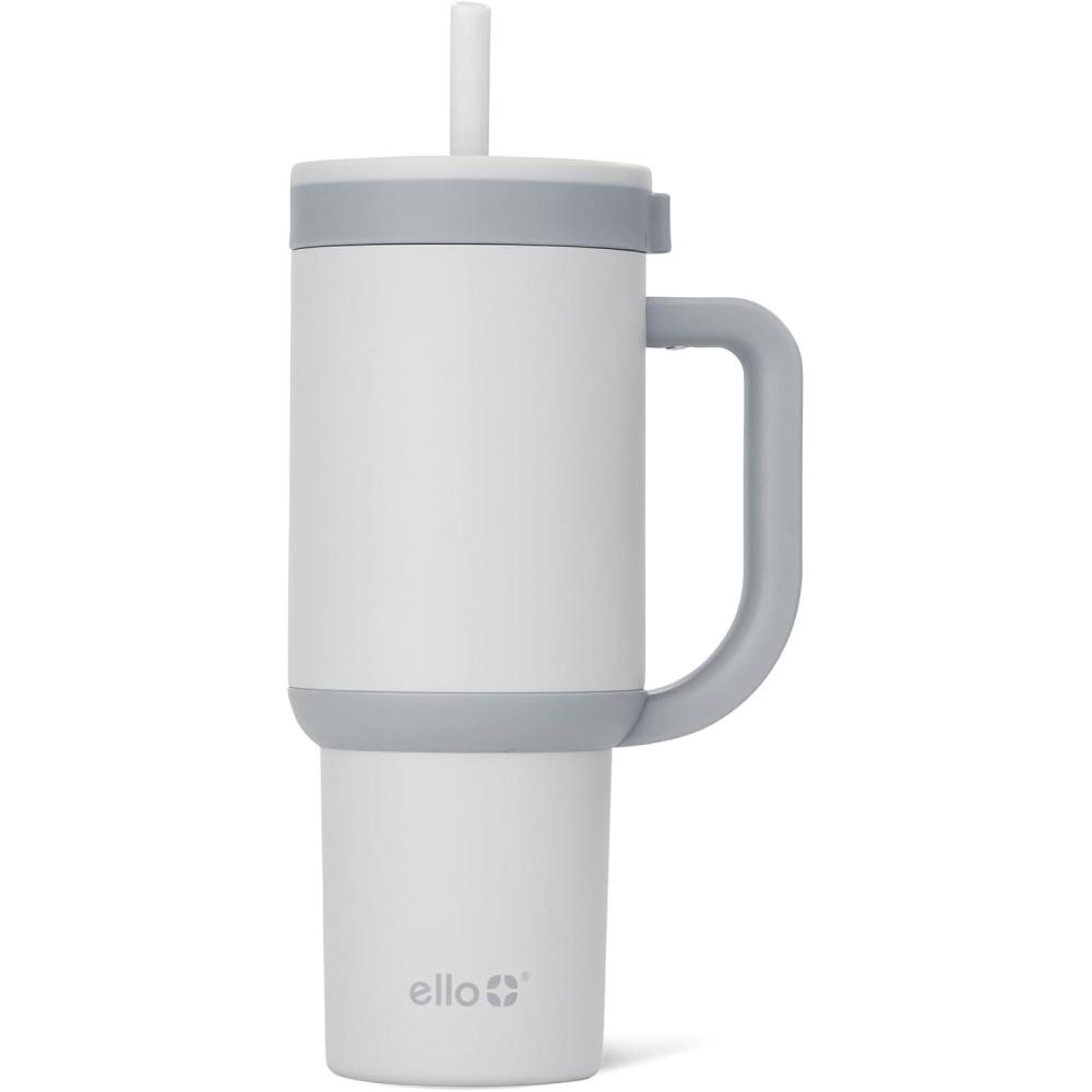 imageEllo Oasis 40oz Stainless Steel Water Bottle  Flower QuiltGrayscale