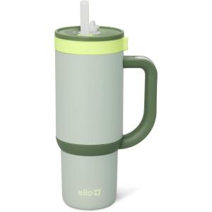 imageEllo Oasis 40oz Stainless Steel Water Bottle  Flower QuiltAvocado