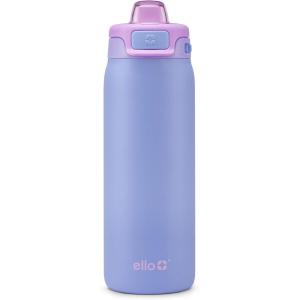 imageEllo Pop ampamp Fill 18oz Stainless Steel Kids Water Bottle with Quick Fill Lid  Vacuum Insulated BPA Free Bottle with Leak Proof Straw and Chug Lid Dishwasher Safe Gift For Kids Teens Preppy CherriesLavender Fields
