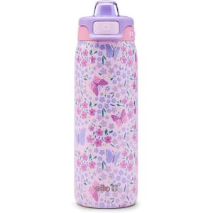 imageEllo Pop ampamp Fill 18oz Stainless Steel Kids Water Bottle with Quick Fill Lid  Vacuum Insulated BPA Free Bottle with Leak Proof Straw and Chug Lid Dishwasher Safe Gift For Kids Teens Preppy CherriesWinging It