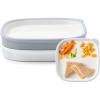 image:imageEllo Clean Start Toddler Everything Plate 2 Pack  BPAFree Ceramic Plates with Silicone Sleeve for BabiesToddlers  MicrowaveDishwasher Safe PlasticFree High Chair Friendly Quiet TideTech BlueQuiet TideTech Blue