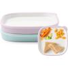 image:imageEllo Clean Start Toddler Everything Plate 2 Pack  BPAFree Ceramic Plates with Silicone Sleeve for BabiesToddlers  MicrowaveDishwasher Safe PlasticFree High Chair Friendly Quiet TideTech BlueDewdropSugarplum