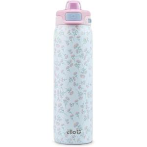 image:imageEllo Pop amp Fill Insulated Stainless Steel Water Bottle with Quick Fill Lid Leakproof Locking Sip or Chug Spout BPAFree Double Wall Vacuum Insulated for Sports Travel amp School 22oz  32oz  40ozSerene Blooms