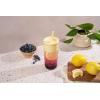 image:imageEllo Ava 18oz Glass Tumbler with Straw and Lid  Premium Ribbed Glass with Silicone Grip Car Cup Friendly Dishwasher Safe BPA Free  Iced Coffee Water Matcha Juice Cup  Pink OrchardLemon