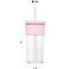image:imageEllo Ava 18oz Glass Tumbler with Straw and Lid  Premium Ribbed Glass with Silicone Grip Car Cup Friendly Dishwasher Safe BPA Free  Iced Coffee Water Matcha Juice Cup  Pink OrchardPink Orchard