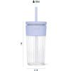 image:imageEllo Ava 18oz Glass Tumbler with Straw and Lid  Premium Ribbed Glass with Silicone Grip Car Cup Friendly Dishwasher Safe BPA Free  Iced Coffee Water Matcha Juice Cup  Pink OrchardBlueberry