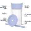 image:imageEllo Ava 18oz Glass Tumbler with Straw and Lid  Premium Ribbed Glass with Silicone Grip Car Cup Friendly Dishwasher Safe BPA Free  Iced Coffee Water Matcha Juice Cup  Pink OrchardBlueberry