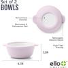 image:imageEllo Clean Start Toddler Bowls 2 Pack  Ceramic KidsBaby Bowls with Silicone Sleeves  BPAFree PlasticFree  Microwave amp Dishwasher Safe  High Chair Friendly Stackable  Cashmere PinkDuneDewdropSugarplum