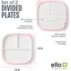 image:imageEllo Clean Start Toddler Breakfast Plate 2 Pack  BPAFree Ceramic Plates with Divider amp Silicone Sleeve for BabiesToddlers Microwave amp Dishwasher Safe  High Chair Friendly  Cashmere PinkDuneCashmere PinkDune