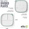 image:imageEllo Clean Start Toddler Breakfast Plate 2 Pack  BPAFree Ceramic Plates with Divider amp Silicone Sleeve for BabiesToddlers Microwave amp Dishwasher Safe  High Chair Friendly  Cashmere PinkDuneDewdropGrayed Jade