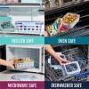 image:imageEllo Duraglass 34 Cup Meal Prep Sets 10Pc 10 Pack Set Glass Food Storage Container with Silicone Sleeve and Airtight BPAFree Plastic Lids Dishwasher Microwave and Freezer Safe Evening Orchard