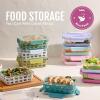 image:imageEllo Duraglass 34 Cup Meal Prep Sets 10Pc 10 Pack Set Glass Food Storage Container with Silicone Sleeve and Airtight BPAFree Plastic Lids Dishwasher Microwave and Freezer Safe Evening Orchard
