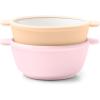 image:imageEllo Clean Start Toddler Bowls 2 Pack  Ceramic KidsBaby Bowls with Silicone Sleeves  BPAFree PlasticFree  Microwave amp Dishwasher Safe  High Chair Friendly Stackable  Cashmere PinkDuneCashmere PinkDune