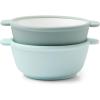image:imageEllo Clean Start Toddler Bowls 2 Pack  Ceramic KidsBaby Bowls with Silicone Sleeves  BPAFree PlasticFree  Microwave amp Dishwasher Safe  High Chair Friendly Stackable  Cashmere PinkDuneDewdropGrayed Jade