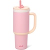 image:imageEllo Oasis 30oz Tumbler with Handle amp Retracting Straw  Reusable Insulated Stainless Steel Cup 100 Leakproof  Gifts for Teens Women Men  Keeps cold for 23 Hours  Cup Holder Friendly  BlackSunrise Glow