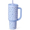 image:imageEllo Oasis 30oz Tumbler with Handle amp Retracting Straw  Reusable Insulated Stainless Steel Cup 100 Leakproof  Gifts for Teens Women Men  Keeps cold for 23 Hours  Cup Holder Friendly  BlackBlueberries