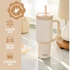 image:imageEllo Oasis 30oz Tumbler with Handle amp Retracting Straw  Reusable Insulated Stainless Steel Cup 100 Leakproof  Gifts for Teens Women Men  Keeps cold for 23 Hours  Cup Holder Friendly  BlackBeige Gingham