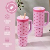 image:imageEllo Oasis 30oz Tumbler with Handle amp Retracting Straw  Reusable Insulated Stainless Steel Cup 100 Leakproof  Gifts for Teens Women Men  Keeps cold for 23 Hours  Cup Holder Friendly  BlackStrawberries