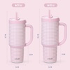 image:imageEllo Oasis 30oz Tumbler with Handle amp Retracting Straw  Reusable Insulated Stainless Steel Cup 100 Leakproof  Gifts for Teens Women Men  Keeps cold for 23 Hours  Cup Holder Friendly  BlackPink Gingham