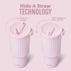 image:imageEllo Oasis Go 26oz Tumbler with Top Handle and Retracting Straw  Reusable Insulated Stainless Steel Cup 100 Leakproof Water Bottle 24 Hours Cold Cup Holder Friendly For Travel  In The CloudsPink Gingham
