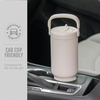 image:imageEllo Oasis Go 26oz Tumbler with Top Handle and Retracting Straw  Reusable Insulated Stainless Steel Cup 100 Leakproof Water Bottle 24 Hours Cold Cup Holder Friendly For Travel  In The CloudsBlack