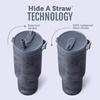 image:imageEllo Oasis Go 26oz Tumbler with Top Handle and Retracting Straw  Reusable Insulated Stainless Steel Cup 100 Leakproof Water Bottle 24 Hours Cold Cup Holder Friendly For Travel  In The CloudsPorcelain Rose Navy