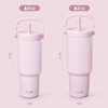 image:imageEllo Oasis Go 26oz Tumbler with Top Handle and Retracting Straw  Reusable Insulated Stainless Steel Cup 100 Leakproof Water Bottle 24 Hours Cold Cup Holder Friendly For Travel  In The CloudsPink Gingham