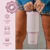 image:imageEllo Oasis Go 26oz Tumbler with Top Handle and Retracting Straw  Reusable Insulated Stainless Steel Cup 100 Leakproof Water Bottle 24 Hours Cold Cup Holder Friendly For Travel  In The CloudsPink Gingham