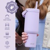 image:imageEllo Oasis Go 26oz Tumbler with Top Handle and Retracting Straw  Reusable Insulated Stainless Steel Cup 100 Leakproof Water Bottle 24 Hours Cold Cup Holder Friendly For Travel  In The CloudsOrchid