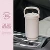 image:imageEllo Oasis Go 26oz Tumbler with Top Handle and Retracting Straw  Reusable Insulated Stainless Steel Cup 100 Leakproof Water Bottle 24 Hours Cold Cup Holder Friendly For Travel  In The CloudsPink Gingham