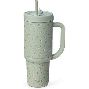 image:imageEllo Oasis 30oz Tumbler with Handle amp Retracting Straw  Reusable Insulated Stainless Steel Cup 100 Leakproof  Gifts for Teens Women Men  Keeps cold for 23 Hours  Cup Holder Friendly  BlackFull Bloom