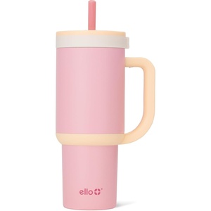 image:imageEllo Oasis 30oz Tumbler with Handle amp Retracting Straw  Reusable Insulated Stainless Steel Cup 100 Leakproof  Gifts for Teens Women Men  Keeps cold for 23 Hours  Cup Holder Friendly  BlackSunrise Glow
