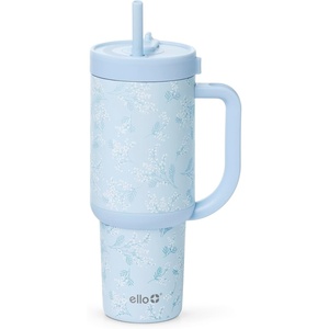 image:imageEllo Oasis 30oz Tumbler with Handle amp Retracting Straw  Reusable Insulated Stainless Steel Cup 100 Leakproof  Gifts for Teens Women Men  Keeps cold for 23 Hours  Cup Holder Friendly  BlackSweet Alyssum
