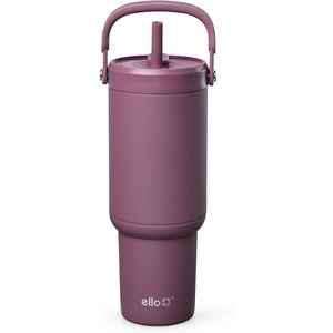 image:imageEllo Oasis Go 26oz Tumbler with Top Handle and Retracting Straw  Reusable Insulated Stainless Steel Cup 100 Leakproof Water Bottle 24 Hours Cold Cup Holder Friendly For Travel  In The CloudsWild Rasberry