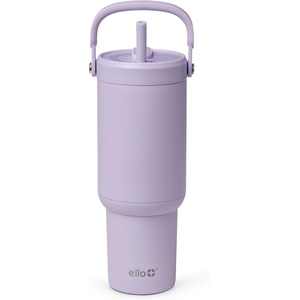 image:imageEllo Oasis Go 26oz Tumbler with Top Handle and Retracting Straw  Reusable Insulated Stainless Steel Cup 100 Leakproof Water Bottle 24 Hours Cold Cup Holder Friendly For Travel  In The CloudsOrchid