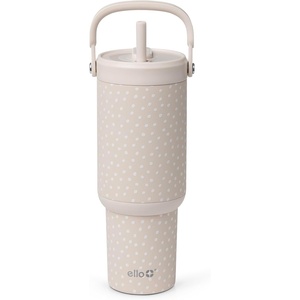 image:imageEllo Oasis Go 26oz Tumbler with Top Handle and Retracting Straw  Reusable Insulated Stainless Steel Cup 100 Leakproof Water Bottle 24 Hours Cold Cup Holder Friendly For Travel  In The CloudsWild Dot