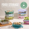 image:imageEllo Duraglass Refresh 34 Cup Meal Prep Sets 10Pc 5 Pack Set Glass Food Storage Container with Silicone Boot and Airtight BPAFree Plastic Lids Dishwasher Microwave and Freezer Safe MelonOlive Tree