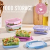 image:imageEllo Duraglass Refresh 34 Cup Meal Prep Sets 10Pc 5 Pack Set Glass Food Storage Container with Silicone Boot and Airtight BPAFree Plastic Lids Dishwasher Microwave and Freezer Safe MelonDusk Delight