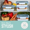 image:imageEllo Duraglass Refresh 34 Cup Meal Prep Sets 10Pc 5 Pack Set Glass Food Storage Container with Silicone Boot and Airtight BPAFree Plastic Lids Dishwasher Microwave and Freezer Safe MelonMelon Refresh