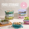 image:imageEllo Duraglass Refresh 34 Cup Meal Prep Sets 10Pc 5 Pack Set Glass Food Storage Container with Silicone Boot and Airtight BPAFree Plastic Lids Dishwasher Microwave and Freezer Safe MelonMeadow