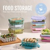 image:imageEllo Duraglass Refresh 34 Cup Meal Prep Sets 10Pc 5 Pack Set Glass Food Storage Container with Silicone Boot and Airtight BPAFree Plastic Lids Dishwasher Microwave and Freezer Safe MelonHalogen Blue with Sleeve