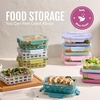 image:imageEllo Duraglass Refresh 34 Cup Meal Prep Sets 10Pc 5 Pack Set Glass Food Storage Container with Silicone Boot and Airtight BPAFree Plastic Lids Dishwasher Microwave and Freezer Safe MelonEvening Orchard