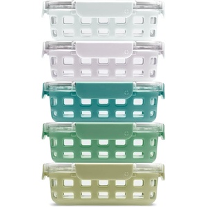 image:imageEllo Duraglass Refresh 34 Cup Meal Prep Sets 10Pc 5 Pack Set Glass Food Storage Container with Silicone Boot and Airtight BPAFree Plastic Lids Dishwasher Microwave and Freezer Safe MelonOlive Tree