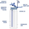 image:imageEllo Pop amp Fill 22oz Tritan Plastic Water Bottle with Quick Fill Technology  Clear Water Bottle for School College Travel  Leakproof Locking Lid Straw and Chug Reusable BPAFree  BlackRain Cloud
