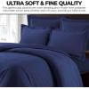 imageTribeca Living King Duvet Cover Set Soft Plain Bed Set Wrinkle Resistant Bedding Microfiber Includes One Duvet Cover and Two Sham Pillowcases Durable Bedding 110 GSM ValenciaWhiteMoonlight Blue